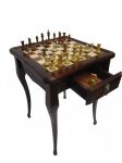 Стол шахматный "Суворов" из массива дуба с фигурами